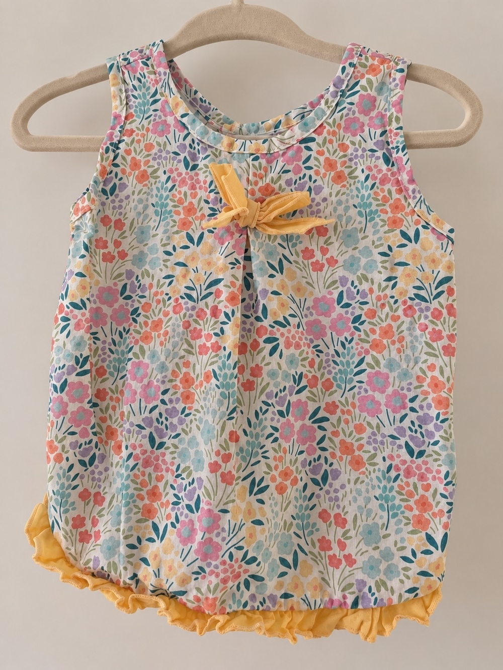 European Baby Girl Floral Top & Bloomers Set 12M Spain Calamaro